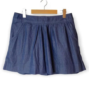 J. Crew Factory Blue Pleated Skirt with  Pockets 6